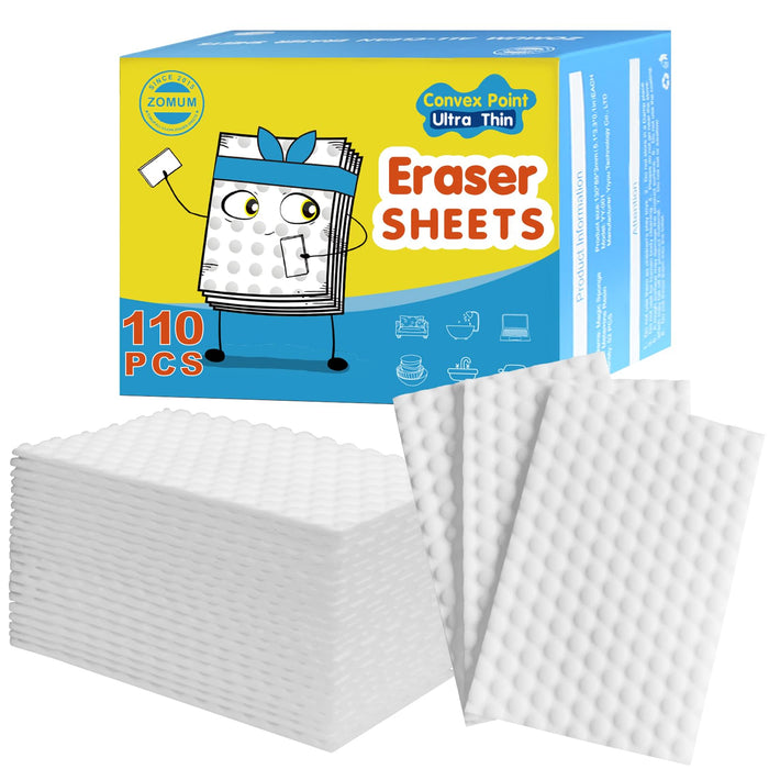 110 PCS Upgrade Convex Point Magic Sponge Eraser Sheets,Disposable Portable Magic Cleaning Eraser Thin Wipes for Kitchenware Bathroom Shoe Sink Car Interiors Hard-to-Reach Places