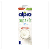 Alpro Organic Soya No Sugars Plant-Based Long Life Drink, Vegan & Dairy Free, 1L