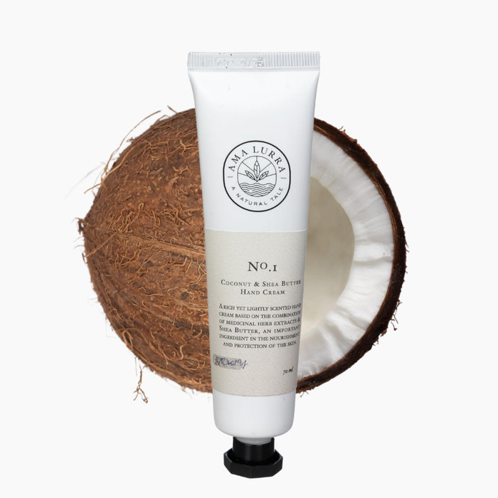 AMA LURRA A NATURAL TALE Natural Hand Lotion for Dry Hands – Moisturizing Handcream for Working Hands with Vitamin E Cream & Shea Butter – Enriching Coconut Hand Repair Balm, 2.3 Oz.