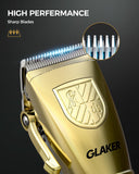 GLAKER Hair Clippers for Men,Professional Mens Hair Clippers Cordless Clippers for Hair Cutting, Hair Clippers and Precision Trimmer Kit Zero Gap Trimmer with LED Display 15 Guide Combs