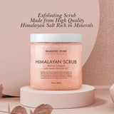 MAJESTIC PURE Himalayan Salt Body Scrub with Collagen and Sweet Almond Oil - Exfoliating Salt Scrub to Exfoliate & Moisturize Skin, Deep Cleansing - 10 oz