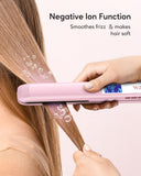 Wavytalk Salon Flat Iron Hair Straightener, Negative Ion Flat Iron with Titanium Plates Get Frizz-Free Hair, Dual Voltage Flat Iron for Hair with Auto Shut-Off (Pink)