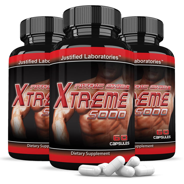 (3 Pack) Nitric Oxide Xtreme 5000 Advanced Men's Heath Formula 60 Capsules