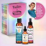 TruSkin x Kylie Skincare Gift Set – With Vitamin C Face Serum 1 fl oz, Soothing Cleansing Milk 4.2 fl oz and Rose Water Spray for Face 4 fl oz – Exclusive Skincare Set by Kylie Cantrall