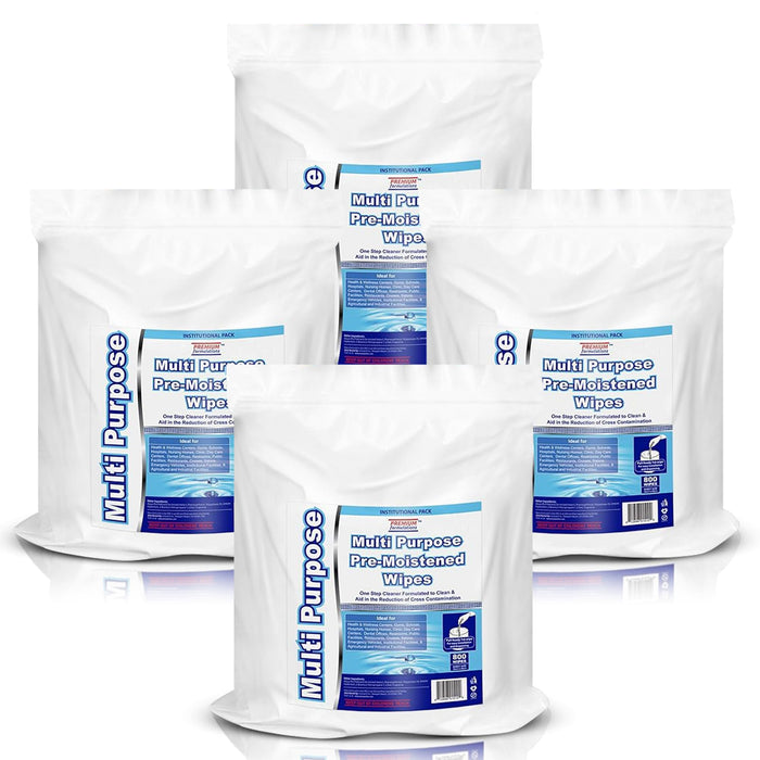 Wet Wipes Bulk Buy - 4 x 800 Count Refill Bags (3200 Commercial Disposable Wipes) Value Pack - For Upward Pull Dispenser Ideal For Public Use