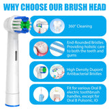 Replacement Toothbrush Heads Compatible with Oral-B Braun, 16 Pcs Professional Electric Toothbrush Heads Brush Heads for Oral B Replacement Heads Refill Pro 500/1000/1500/3000/3757/5000/7000/7500/8000