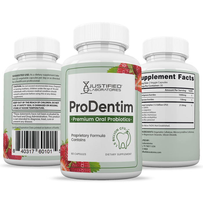 (3 Pack) Prodentim 1.5 Billion CFU Oral Probiotic Supports Strong Healthy Gums Teeth Bad Breath 180 Capsules