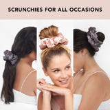 Kitsch Satin Hair Scrunchies for Women - Softer Than Silk Scrunchies for Hair | Satin Scrunchies for Girls & Stylish Satin Hair Ties | Cute Satin Hair Scrunchie for Styling, 2 pack (Blush/Charcoal)