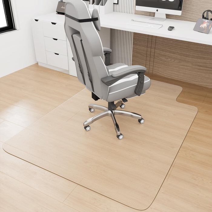 Luxstep Office Chair Mat for Carpet, Computer Desk Mat, Heavy Duty Hardwood/Tile Floor Protector,Easy Glide Plastic Floor Mat for Office Chair for Work,Home,Study with Extended Lip, 53"x45"