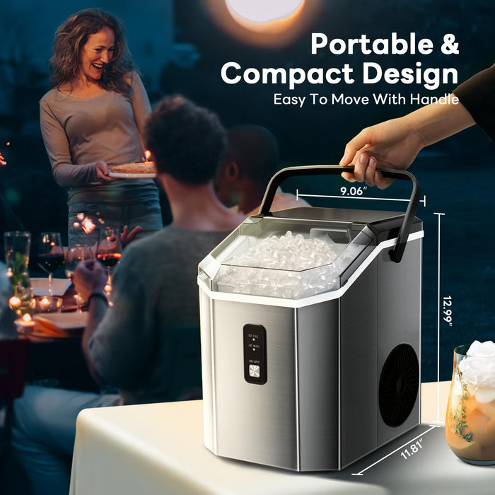 Electactic Portable Nugget Ice Maker with Self Cleaning