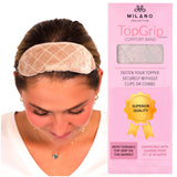 MILANO COLLECTION TopGrip Comfort Band for Medium Base Toppers, Adjustable Translucent Strap, Side Openings to Secure Your Wig Topper, Includes Sewing Kit & Clip, Beige, Medium