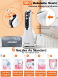 Water Dental Flosser Tools for Teeth Rechargeable Portable Water Flosser Dental Oral Irrigator Cleaning Cordless with Tongue Scraper Travel Bag Waterproof (Digital White)