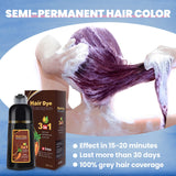 IIIMEIDU Hair Dye Shampoo 3 in 1 for Gray Hair, Herbal Ingredients Shampoo Black Hair Dye for Women Men, Grey Coverage Shampoo 500ml (Dark Burgundy)