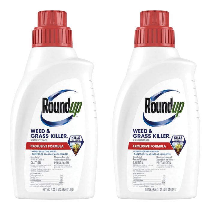 Roundup Weed & Grass Killer4 Concentrate, Use in and Around Flower Beds, Walkways and Other Areas of Your Yard, 35.2 fl. oz. (2-Pack)