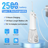 H2ofloss Water Dental Flosser Cordless, 300ML Rechargeable Oral Irrigator for Teeth Cleaning, Portable & IPX7 Waterproof Teeth Cleaner Pick for Braces Home Travel