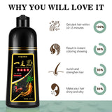 Fvquhvo Black Hair Color Shampoo for Gray Hair,Instant Black Hair Dye Shampoo 3 in 1,Long Lasting Black Hair Shampoo,Black Hair Dye Works in Minutes (black)