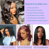 Bob Wig Human Hair 13x4 Body Wave HD Lace Front Wigs Human Hair 180% Density Glueless Wigs Human Hair Pre Plucked Short Bob Wigs for Black Women Human Hair Natural Black Color 10 Inch