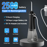 Water Dental Flosser Pick for Teeth, H2ofloss 5 Modes Cordless Dental Oral Irrigator with 300ML Water Tank, IPX7 Waterproof and Rechargeable Water Teeth Cleaner for Home Travel