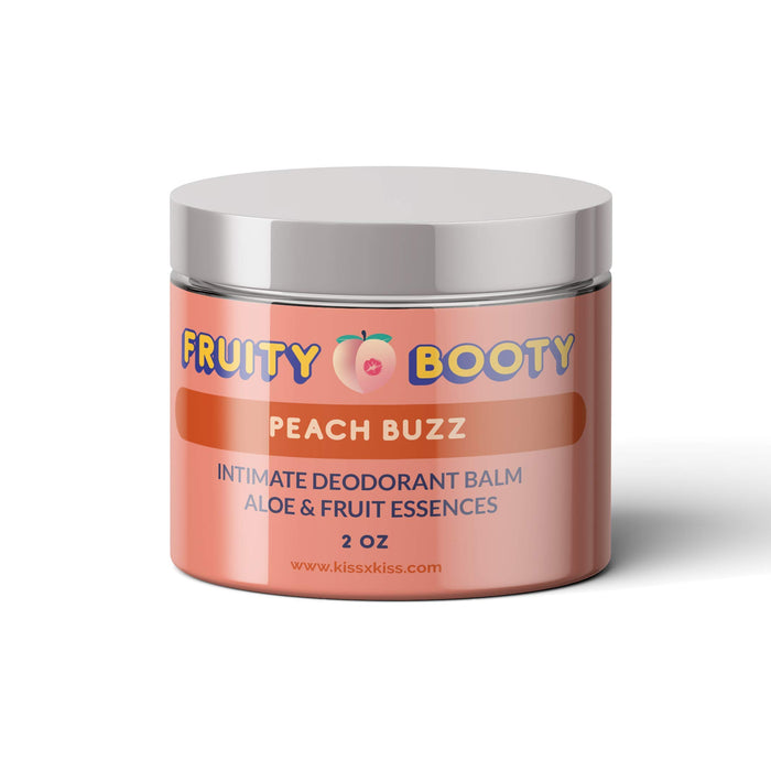 Fruity Booty - Intimate Odor Neutralizing Balm - Immediate Smell Protection for Your Butt, Bikini Zone, Balls, etc. - Natural Leave-On Formula with Aloe & Fruit Essences (Peach)