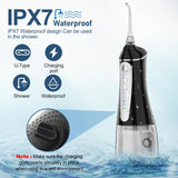 Water Dental flosser for Teeth Cleaning - Rechargeable Cordless Oral Irrigator 4 Modes 6 Tips IPX 7 Waterproof Portable Teeth Cleaner Pick for Home Trave