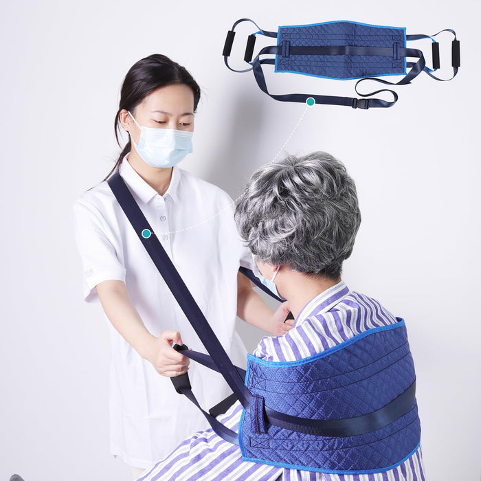 Transfer Nursing Sling for Patient Care, Safety Lifting Aids for Bedridden Patient, Handle Back Lift Mobility Belt, for Elderly, Disabled, Caregiver,Reusable & Washable,25.5 * 114cm