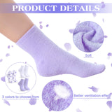 Tarpop 3 Pairs Aloe Socks Moisturizing Spa Socks for Dry Cracked Feet Infused Socks Gel Sleeping Fuzzy Socks Lotion Socks Gift for Christmas Women Men Softening Dry Feet(Purple and White)