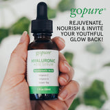 goPure Hyaluronic Acid Serum - Face Serum for Glowing Skin with Vitamin C and E, and Green Tea, Anti-Aging Serum to Visibly Improve Dry and Wrinkled-Looking Skin - 1 fl oz