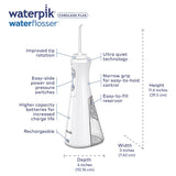 Waterpik Cordless Plus Water Flosser with 4 Flossing Tips, Rechargeable and Portable for Travel and Home, ADA Accepted, White WP-450