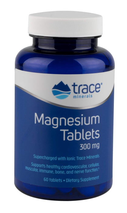 Trace Minerals | Magnesium Tablets | Supports Normal Cellular, Muscle, Immune, Bone, and Nerve Function | Unflavored | 60 Tabs 300mg