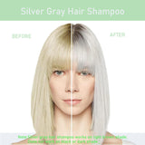 Fvquhvo Silver Gray Hair Color Shampoo for Women and Men, Instant Hair Dye Shampoo 3 in 1, Shampoo Hair Dye Works in Minutes, Long Lasting Shampoo Para Canas