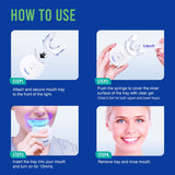 VieBeauti Teeth Whitening Kit - 5X LED Light Tooth Whitener with 35% Carbamide Peroxide, Mouth Trays, Remineralizing Gel and Tray Case - Built-in 10 Minute Timer Restores Your White Smile Mint