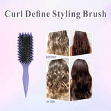 Curl Defining Brush, Curly Hair Brush Curl Brush for Curly Hair, Curl with Prongs Define Styling Brush, Shaping and Defining Curls For Women Men Less Pulling and Curl Separation (Purple)