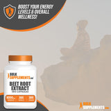 BULKSUPPLEMENTS.COM Beet Root Extract Capsules - Beet Root Supplements, Beet Root Capsules, Beet Root Pills - Vegan-Friendly, 8000mg Equivalent, 1 Capsule per Serving, 365 Veg Capsules