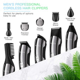 Brightup Beard Trimmer for Men - 19 Piece Mens Grooming Kit with Hair Clippers, Electric Razor, Shavers for Mustache, Body, Face, Ear, Nose Hair Trimmer, Gifts for Men, USB Rechargeable & LCD Display