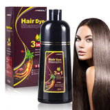 COSMTEK MEIDU Dark Brown Hair Dye Shampoo for Gray Hair, Semi-Permanent Hair Color Shampoo for Women and Men, 3 in 1-100% Grey Coverage(17.6 Fl oz)