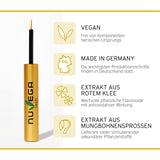 Nuvega Lash – Veganes Wimpernserum & Augenbrauenserum für lange Wimpern in nur 4-6 Wochen I Lash Serum I Wimpernserum Wachstum I Made in Germany I 3ml