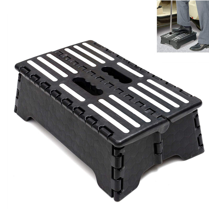 Sturdy Folding Step Stool Portable 5”, Collapsible Half Step for Seniors Older Adults up to 300 lbs Entering Camper Van SUVs and RV, for Elderly People Getting up High Bed or Stairs