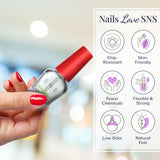 SNS Gel Top Coat Nail Polish for Nail Dip Powder, Gel Top Refill - Long-Lasting & Fast-Drying Nail Strengtheners Top Coat - Low-Odor & No UV Lamp Required - 2 fl. oz.