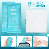 Timgle 200 Pcs Shower Body Wipes Individually Wrapped Face Hand Body Wipes Pearl Pattern Wet Shower Wipes with Aloe for Adults Bathing Cleaning Hiking Camping Travel Outdoor Sports (Blue Background)