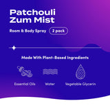 Zum Mist Room and Body Spray - Patchouli - 4 fl oz (2 Pack)