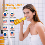 Water Dental flosser for Teeth Cleaning - Rechargeable Cordless Oral Irrigator 4 Modes 6 Tips IPX 7 Waterproof Portable Teeth Cleaner Pick for Home Trave（Yellow）