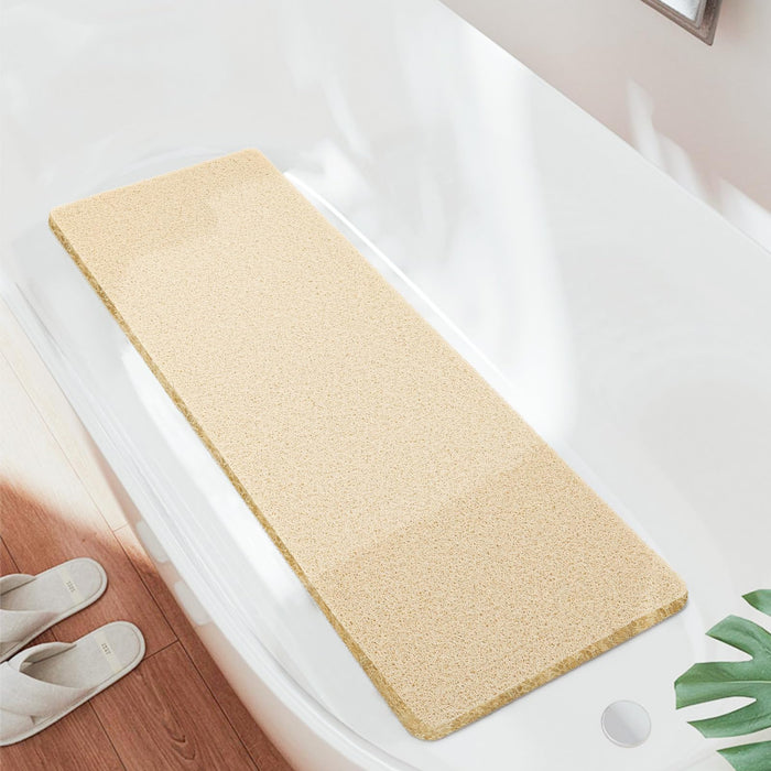 Joyhalo Shower Mats for Showers Anti Slip for Elderly, 47'' x 16'' Non Slip Bath Mat for Inside Shower, Bath Tub Mats for Bathroom Non Slip for Shower, PVC Loofah Bathroom Mats, Beige