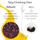 MyRoyalte Mountain Berry Pu'er tea 3 oz - Hibiscus Tea Loose Leaf Black Tea With Dried Organic Fruit Blueberries Grapes Mullberries Rosehip Tea Herbal - Aged Chinese PuErh Tea Gift Idea for Tea Lovers