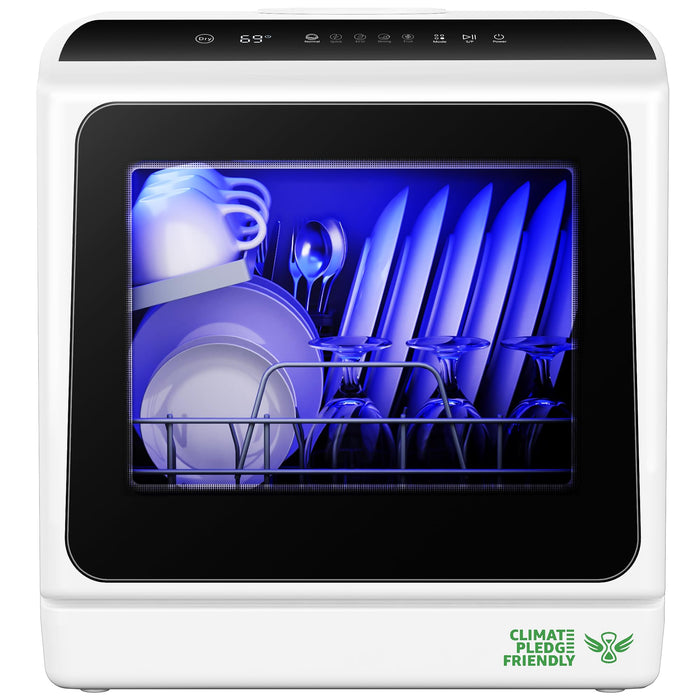 EUHOMY Countertop Dishwasher Portable with 6 Programs, 5L Built-in Water Tank for Apartments & RV, 167℉ High-Temp, No Hookup Needed, Mini Dishwasher with Baby Care, Air Dry/Quick/ECO/Fruit/Normal Mode