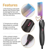 Hot Comb Hair Straightener Heat Pressing Combs - Ceramic Electric Hair Straightening Comb, Curling Iron for Natural Black Hair Beard Wigs Holiday Gift 5 In 1 - Rainbow