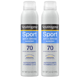 Neutrogena Sport Active Defense SPF 70 Sunscreen Spray, Sweat & Water Resistant Spray Sunscreen with Broad Spectrum Protection for Sunburn Prevention, Oxybenzone-Free, Twin Pack, 2 x 5 oz