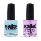 CAKE Power Boost Nail Strengthener & Nail Polish Duo: Color "Perfect Day at Coco Cay" - Keratin, Vitamin E, & Biotin Enriched, Nail Growth & Nail Hardener, (1 FL oz) CAKE Nail Treatment & Color