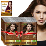 Herbishh Hair Color Shampoo for Gray Hair–Natural Hair Dye Shampoo with Argan Hair Mask–Travel size-Colors Hair in Minutes–Long lasting colour–10pack+1pack–Ammonia-Free (Light Brown)
