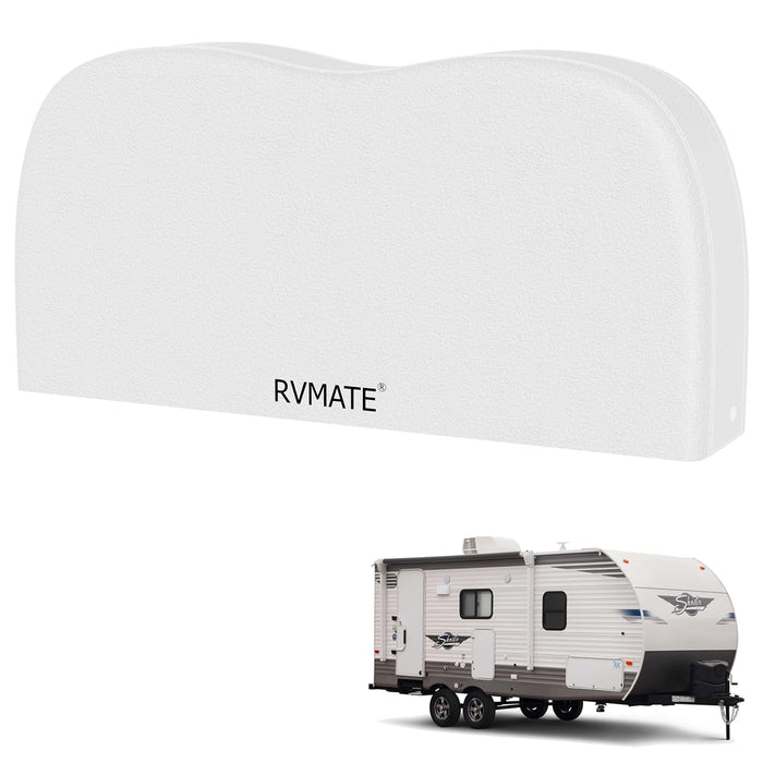 RVMATE RV Tire Covers, Dual Axle Wheel Cover (1 Pack) Fits 30"-33" Diameter Tires, Waterproof Anti-UV White Dual Tire Covers RV Accessories for Truck/Trailer